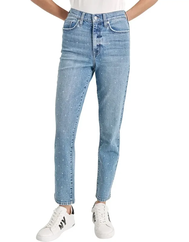 High Rise Slim Straight Jeans