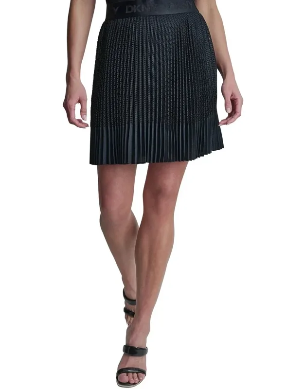 Pleated Mix Media Mini Skirt