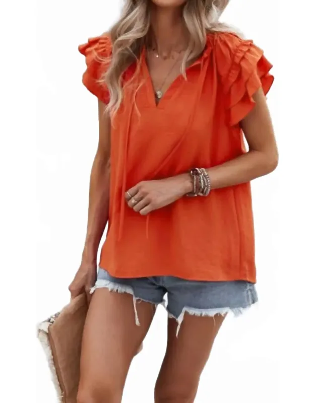 Boho Ruffled Sleeve Blouse