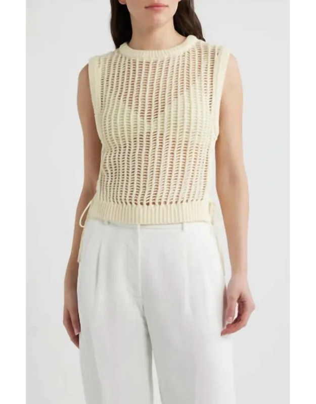 Cinched Open Stitch Sweater Vest