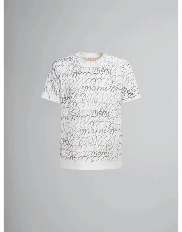 Scribbled Motif Organic Cotton T-shirt