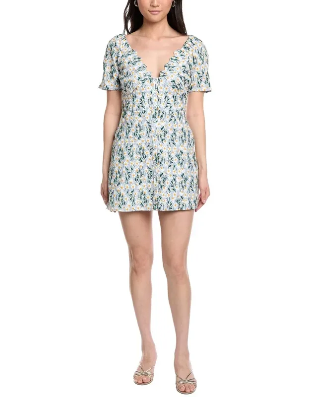 Breath Of Youth Linen-blend Mini Dress