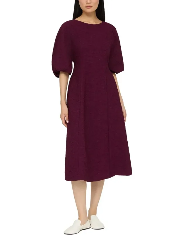 Short Balloon Sleeve A-line Dress
