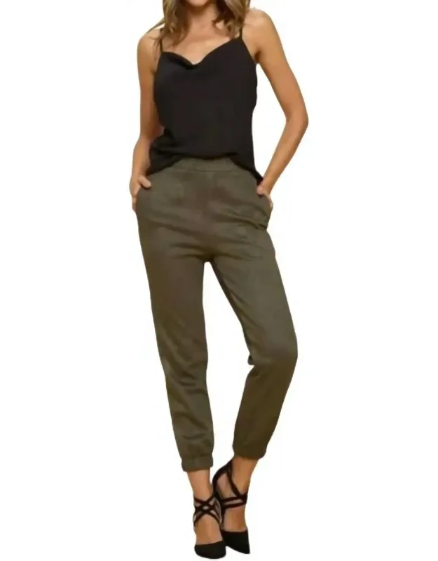 Suede Joggers