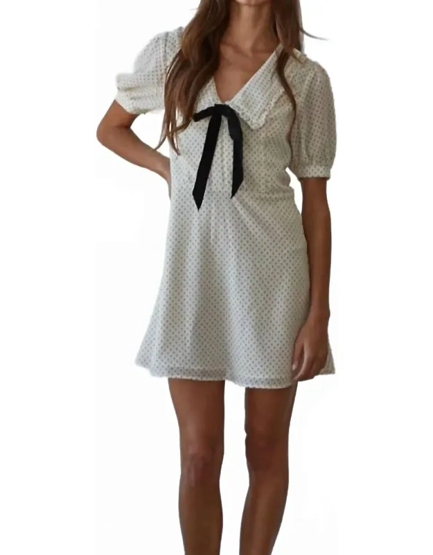Dainty Bow Collared Mini Dress