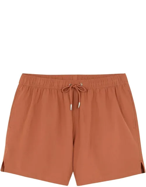 Swim Trunk With Built In Net Lining And Drawstring Closure