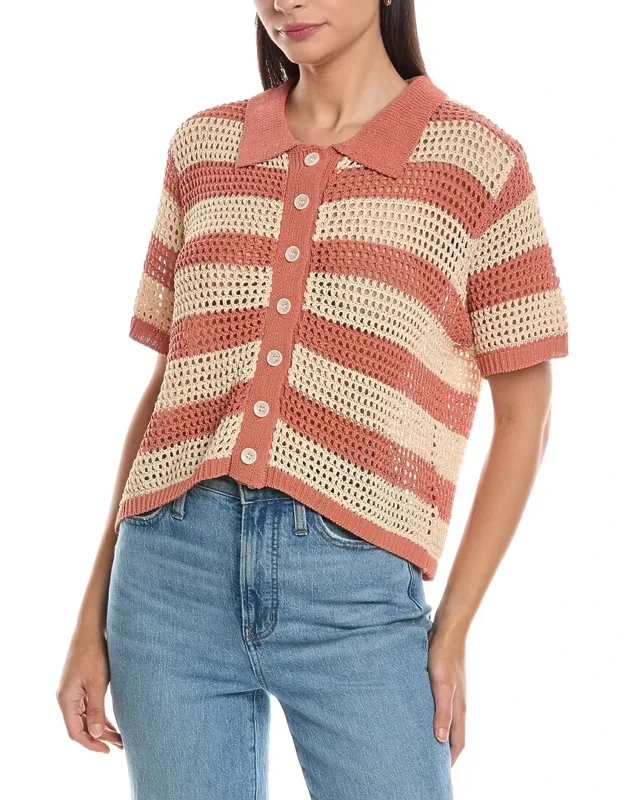 Vito Crochet Polo Sweater