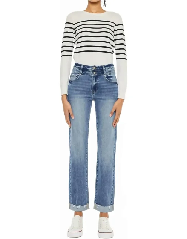 High Rise Slim Straight Jeans