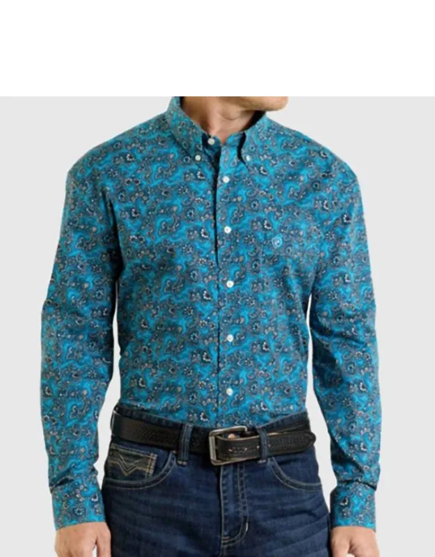 Classic Fit Paisley Button Down Shirt