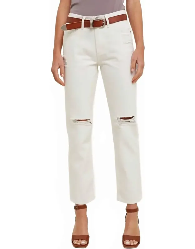 Light-wash Loose Fit Denim Jeans With Distressing