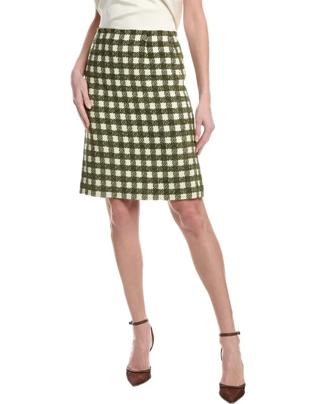 Chenille Tweed Silk-lined Wool-blend Pencil Skirt