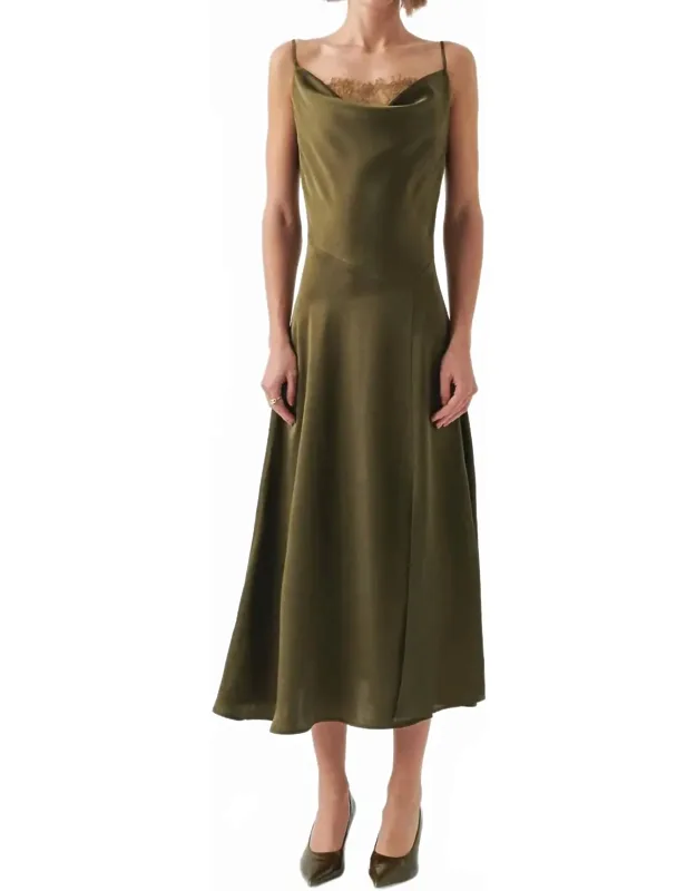 Cowl Neck Sleeveless Midi Dress