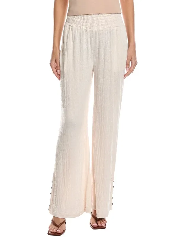 Crinkle Knit Wide Leg Pants