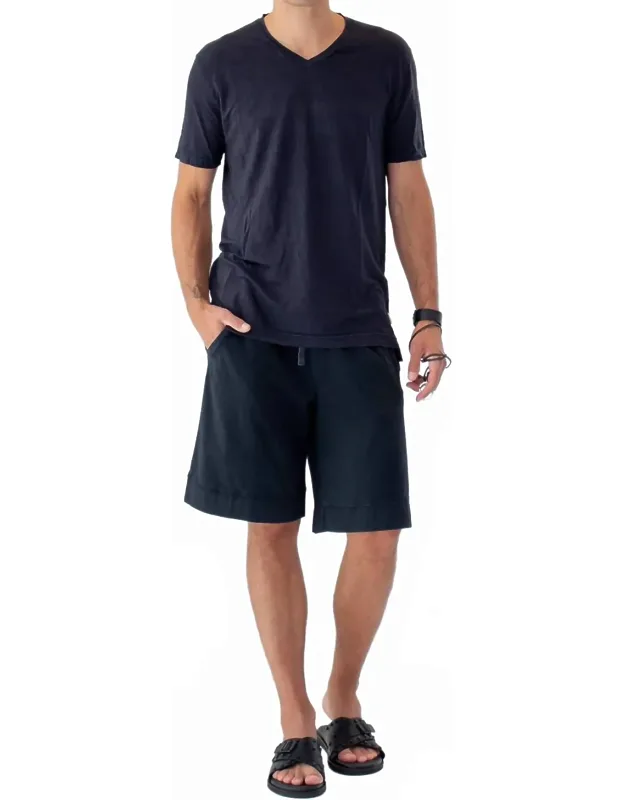 Linen V-neck T-shirt
