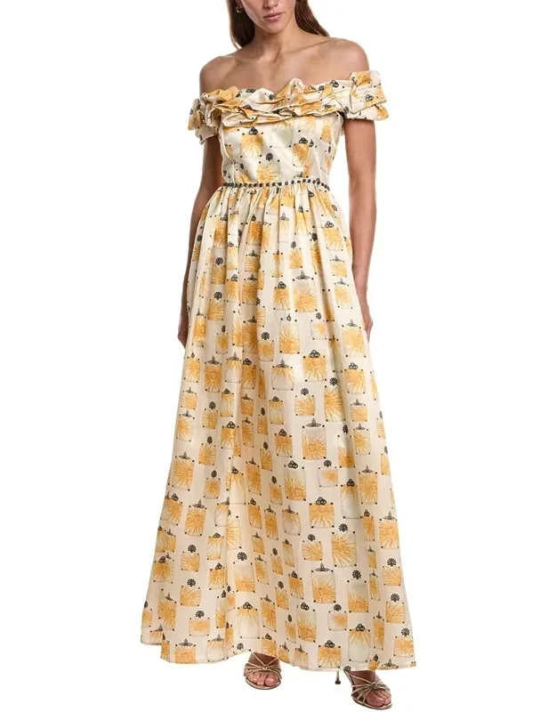 Linen & Silk-blend Maxi Dress