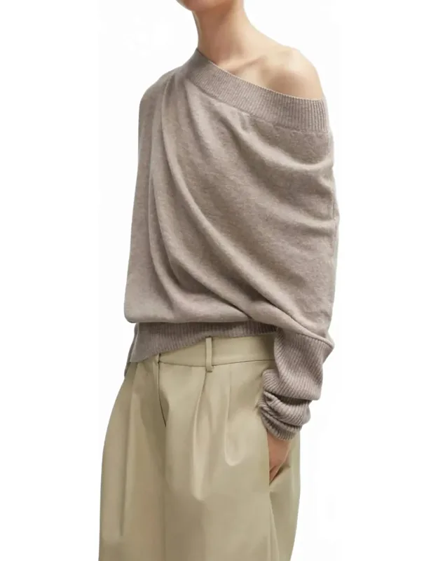 Merino Wool Off Shoulder Sweater