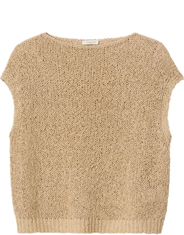 Open Stitch Bateau Neck Silk-blend Sweater