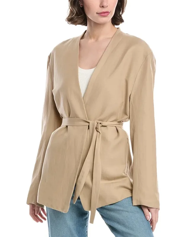 Twill Belted Linen-blend Jacket