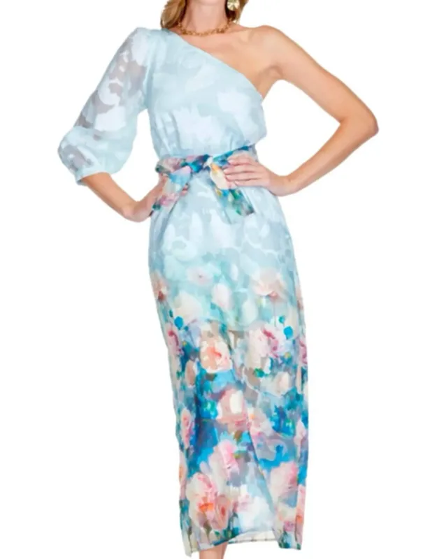 One Shoulder Floral Dress