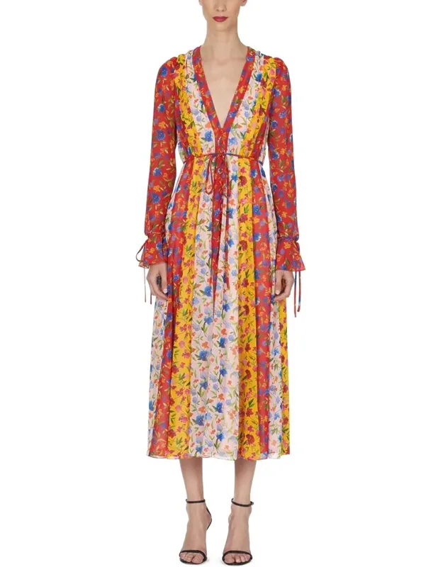 V-neck Midi Dress