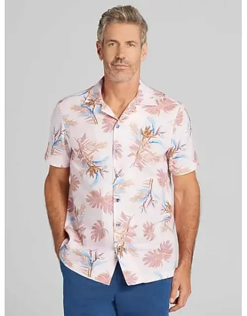 Modern Fit Linen Blend Camp Shirt