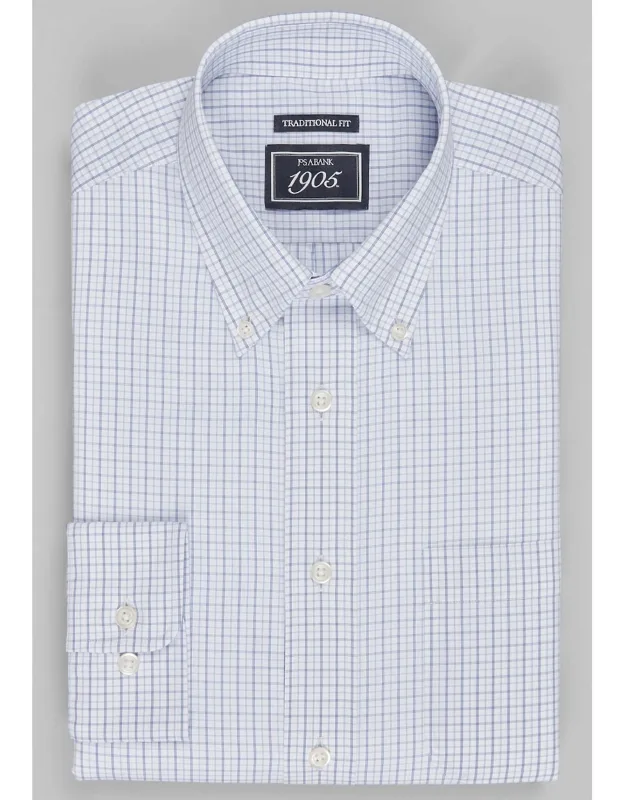 Traditional Fit Button-down Collar Check Dress Shirt
