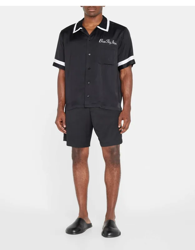 Waiter Contrast-trim Camp Shirt