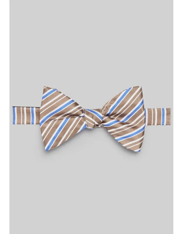 "stripe Pre-tied Big Bow Tie - Adjustable Neckband, Wrinkle-resistant Fabric"