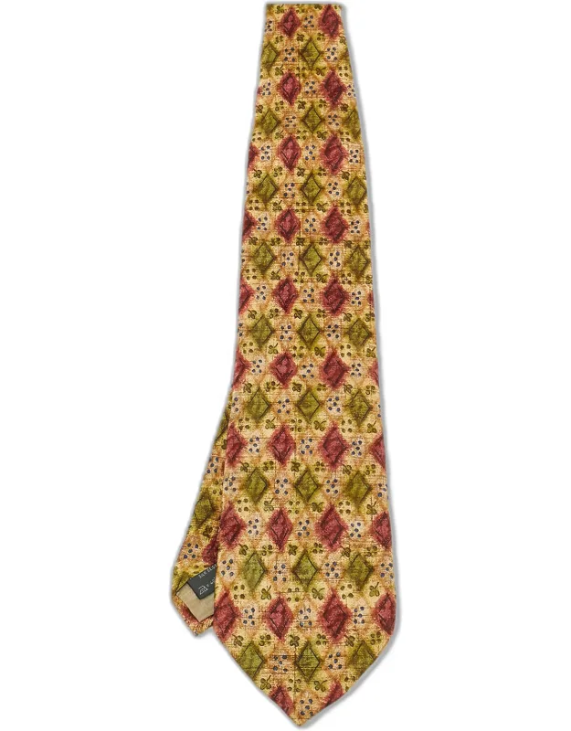 Multicolor Printed Silk Traditional Tie