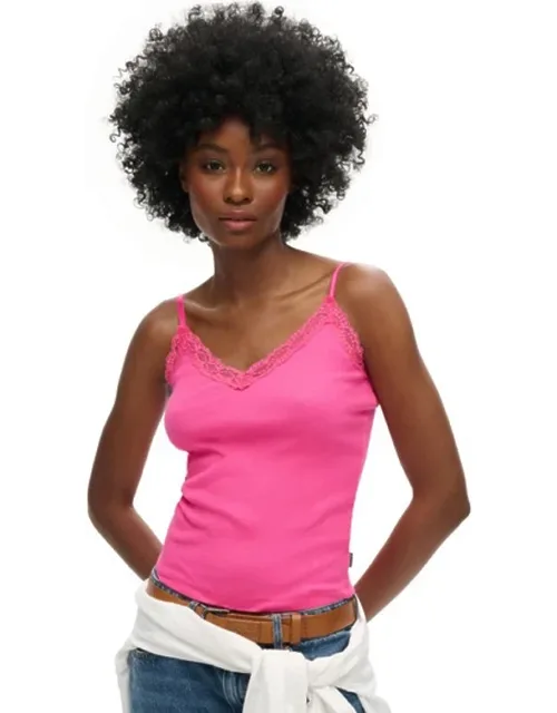 Organic Cotton Essential Rib Lace Cami Top