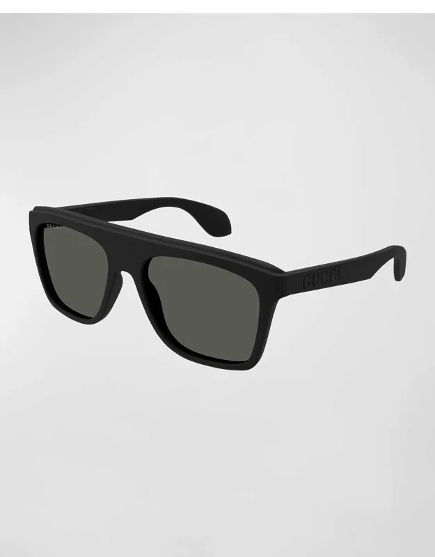 Logo-cutout Acetate Rectangle Sunglasses