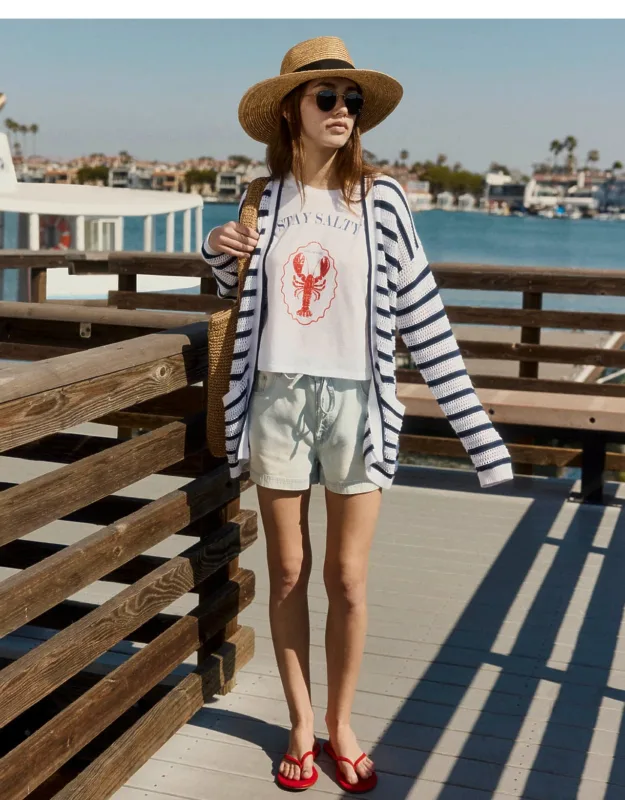 Beckham Stripe Open Cardigan