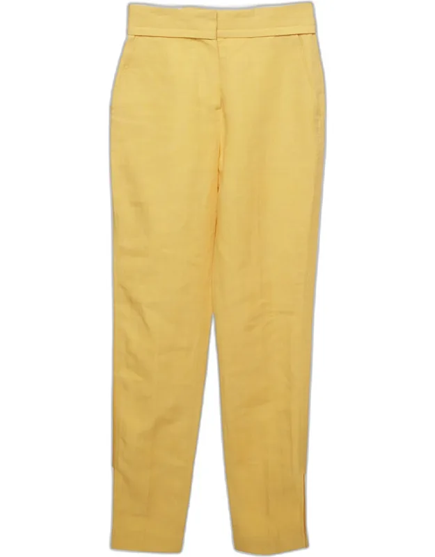 Linen Blend High Waist Trousers