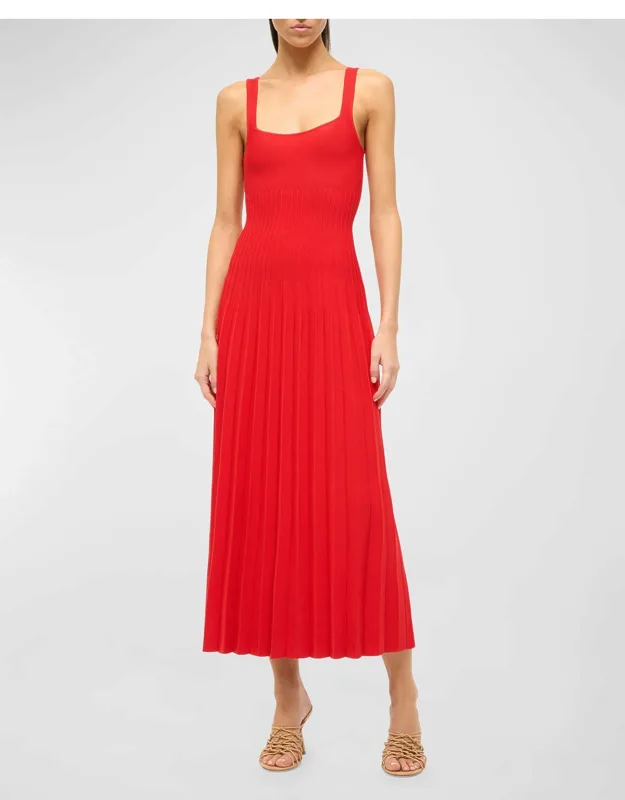 Ellison Square-neck Sleeveless Midi Dress