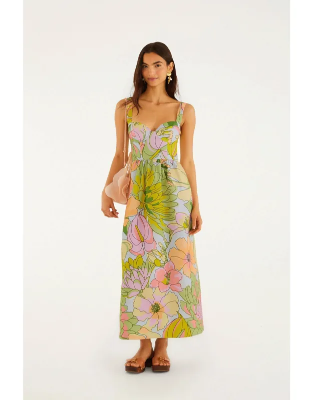 Light Blue Spring Affair Euroflax™ Premium Linen Maxi Dress