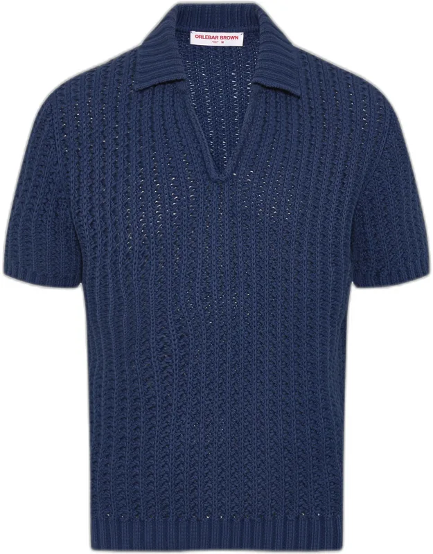 Organic Cotton Crochet Polo Shirt