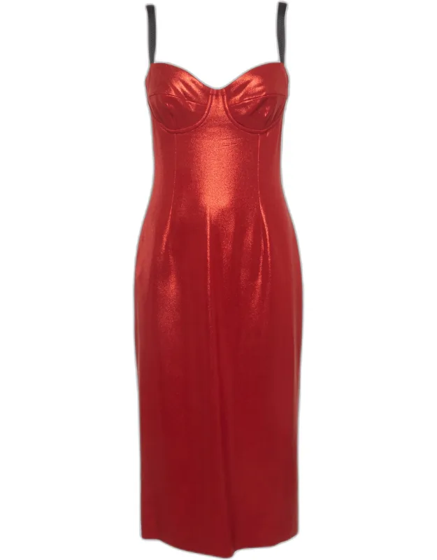 Lame Knit Sleeveless Midi Dress