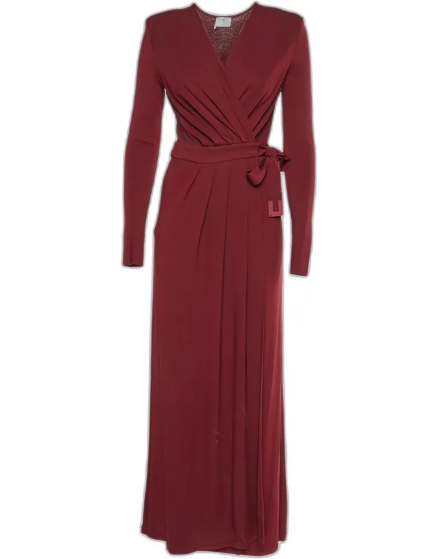 Crepe Jersey Wrap Maxi Dress