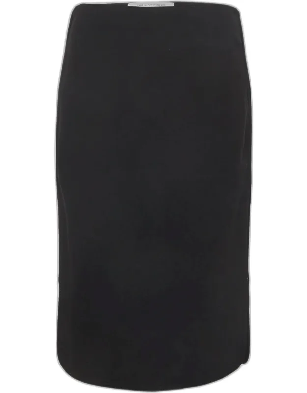 Stretch Cotton Side Zip Detail Pencil Skirt