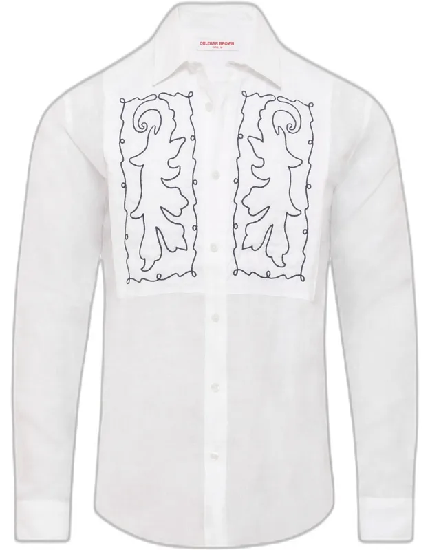 Tailored Embroidered Linen Shirt