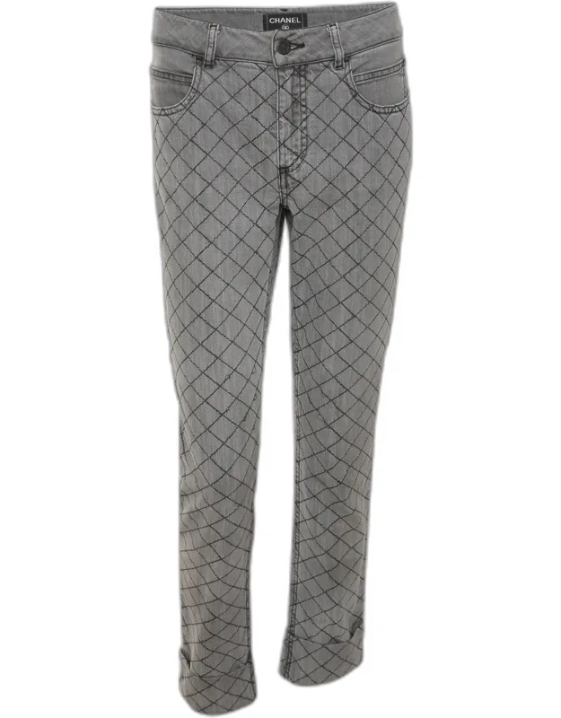 Quilted Stretch Denim Skinny Jeans