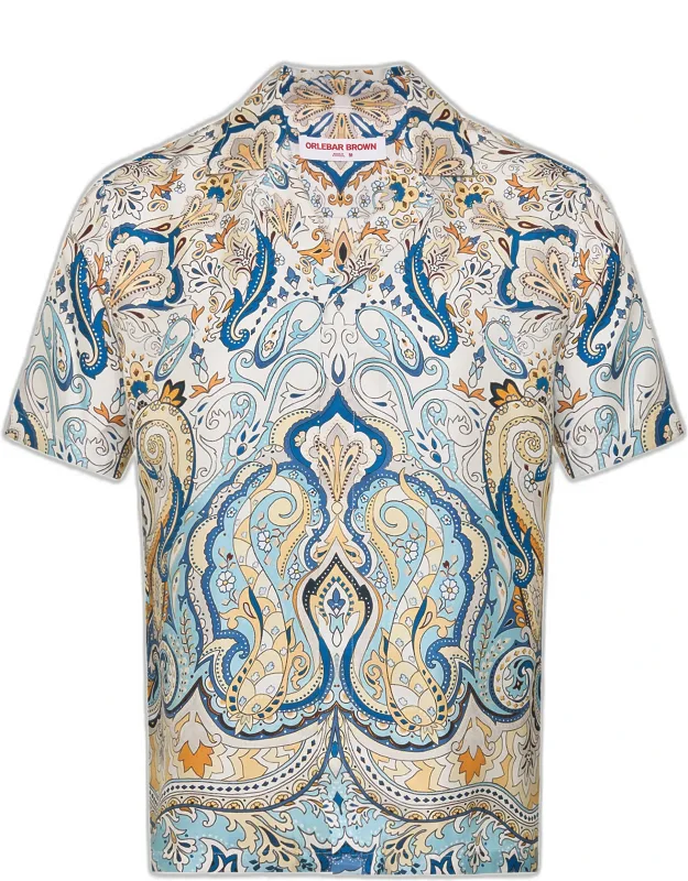 Multi Blue Printed Silk Shirt