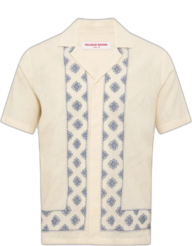 Embroidered Jacquard Cotton Shirt