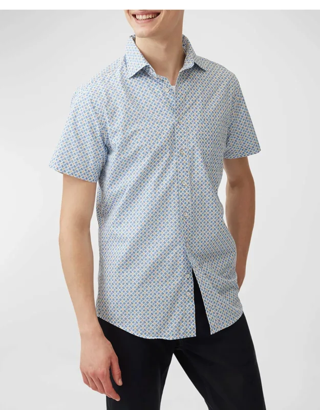 Glenariffe Geometric-print Short-sleeve Shirt