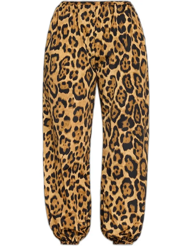 Leopard-print Nylon Balloon Pants