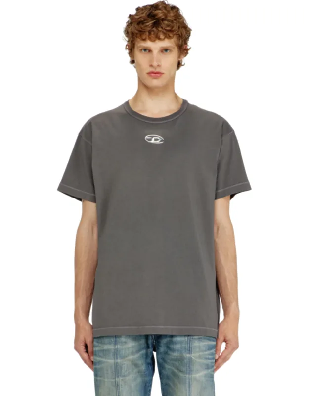 Light Cotton T-shirt With Metallic Oval D Logo