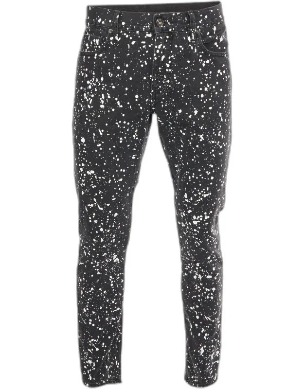 Paint Splattered Denim Skinny Jeans