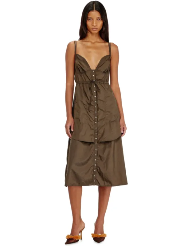 Lightweight Nylon Dress With Layered Design