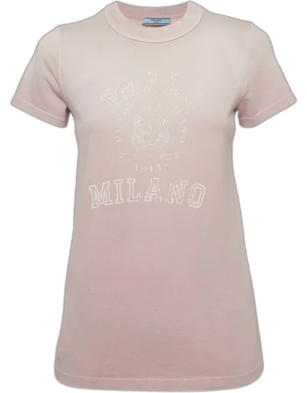 Gradient Logo Print Cotton Distressed T-shirt