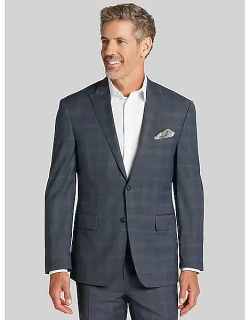 Big & Tall Modern Fit Plaid Suit Jacket